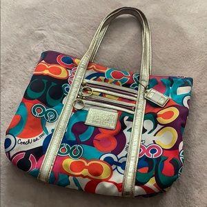 Coach poppy and tote